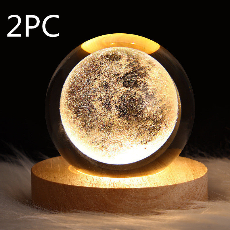 Luminous Starry Sky And Planets Moon Crystal Ball