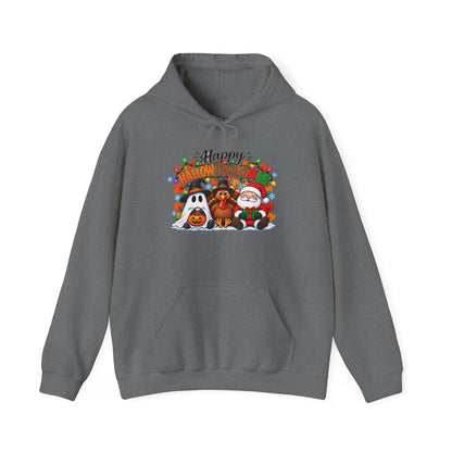 Happy Hallowthanksmas (String Lights) Heavy Blend™ Adult Hoodie
