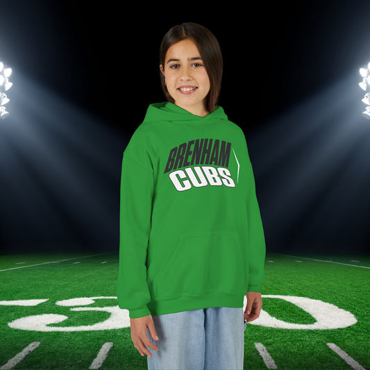 Brenham Cubs (Angled) Mascot Youth Heavy Blend Hoodie