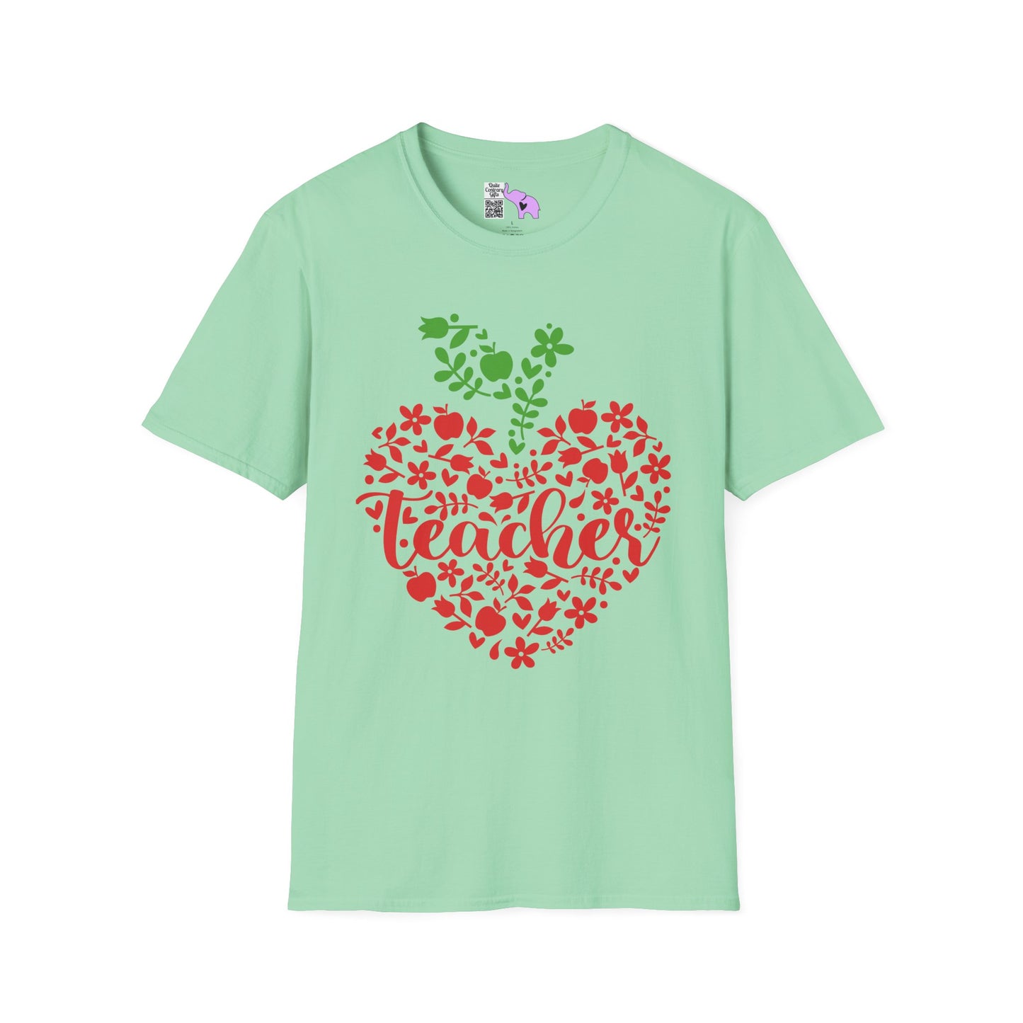 Teacher Apple Heart Adult T-shirt