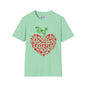 Teacher Apple Heart Adult T-shirt