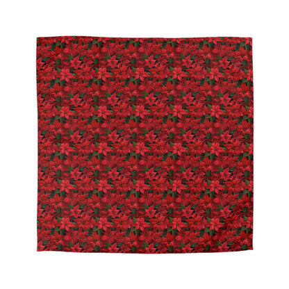 Copy of Winter Poinsettia Garden Microfiber Duvet Cover