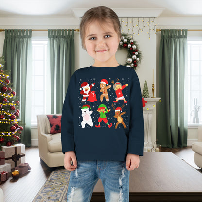 Dabbing Santa Crew Toddler Long Sleeve Tee
