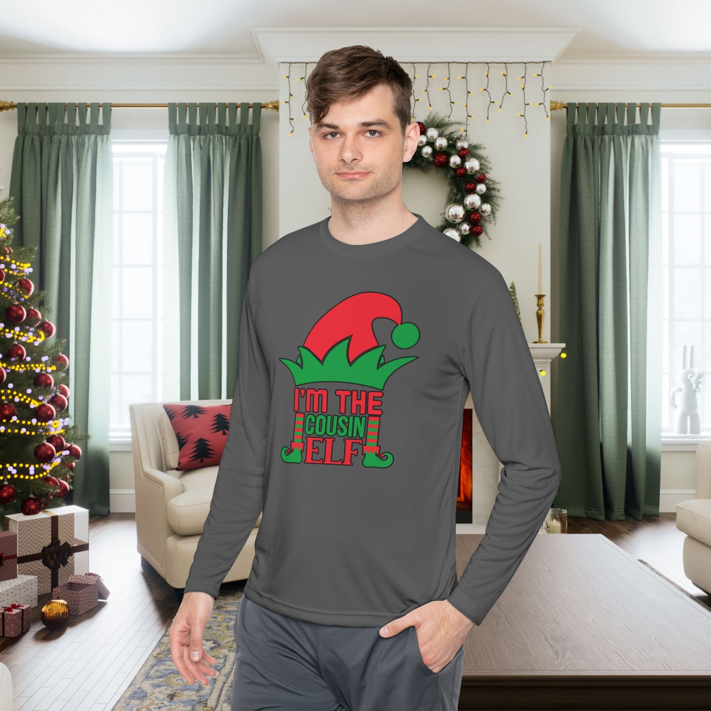 I'm The Cousin Elf Adult Long Sleeve Tee