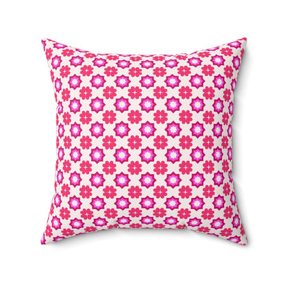 Rosy Star Garden Throw Pillow