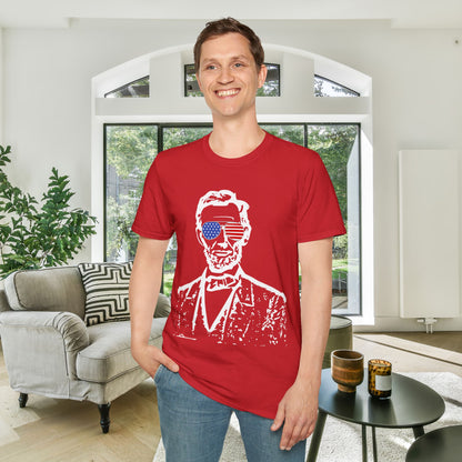 Abraham Lincoln w/Flag Sunglasses T-shirt