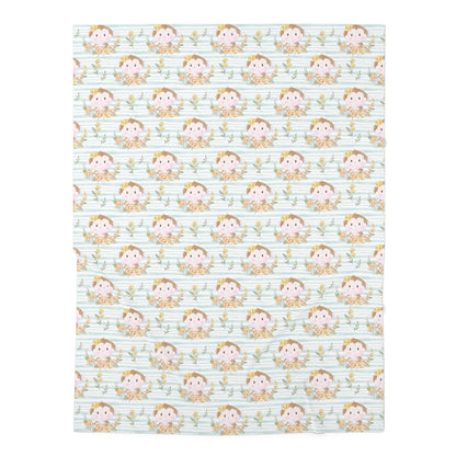 Monkey in Bloom Baby Swaddle Blanket