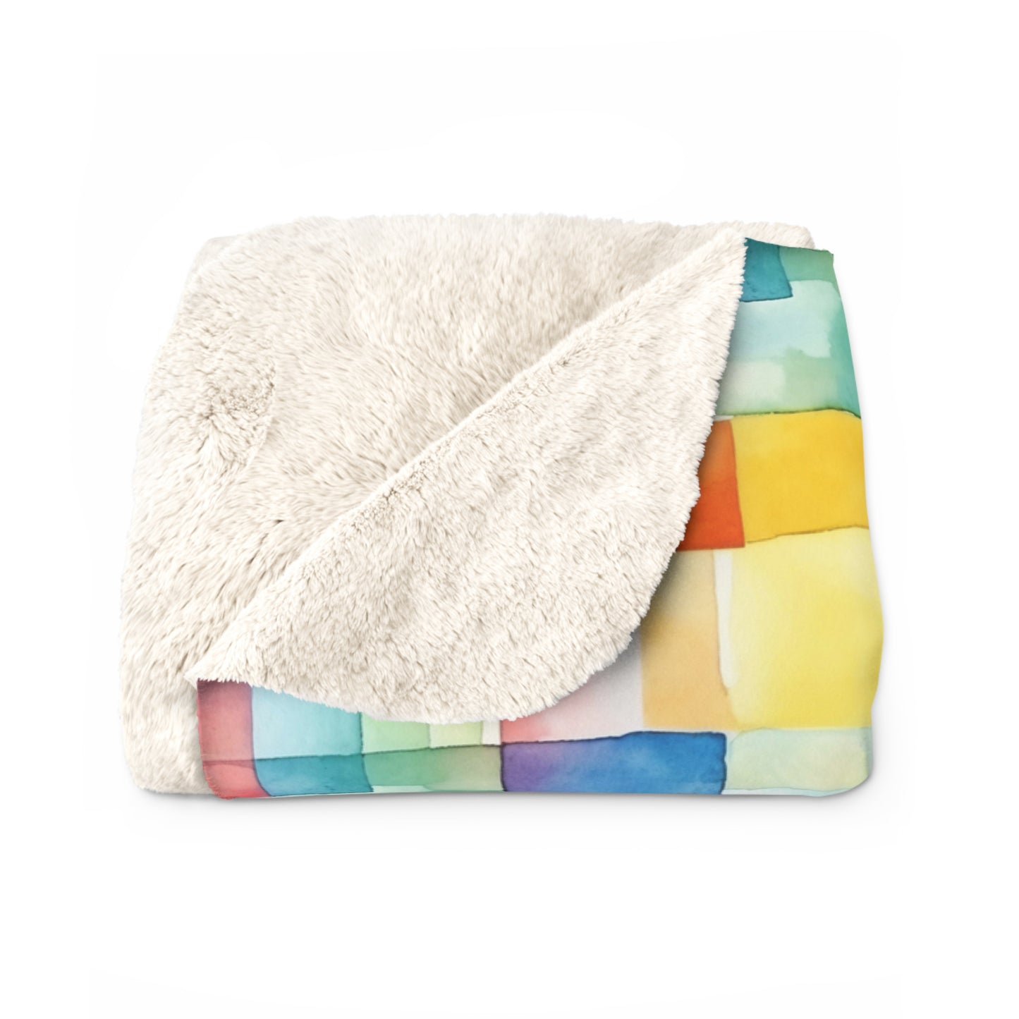 Mosaic Meadows Sherpa Fleece Blanket