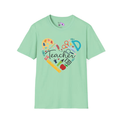 Teacher Supply Heart Adult T-shirt