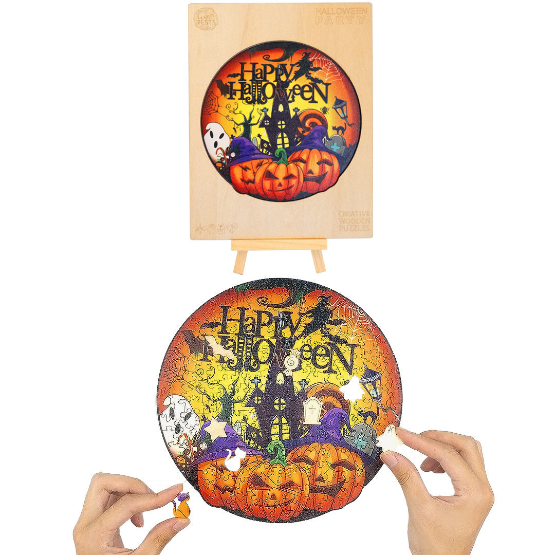 Halloween Scene Wooden Puzzle
