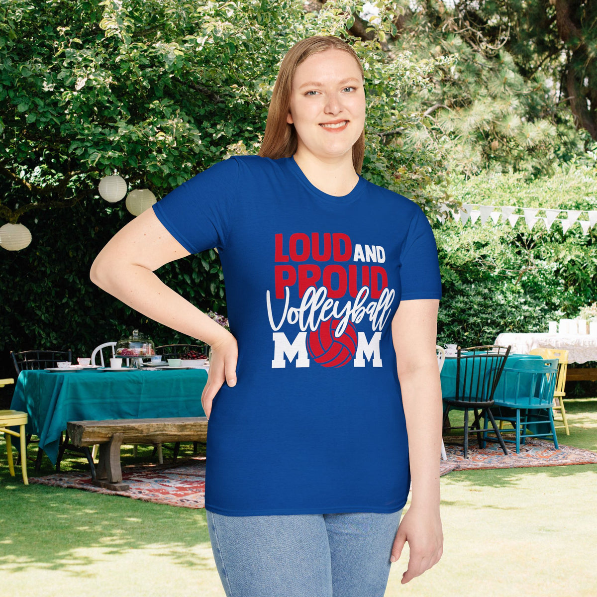 Loud and Proud Volleyball Mom Adult T-shirt