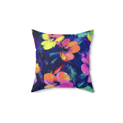 Watercolor Flowers Throw Pillow