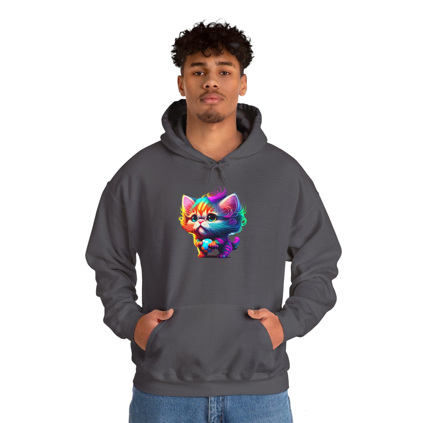 Cute Colorful Kitten Heavy Blend™ Hooded Sweatshirt