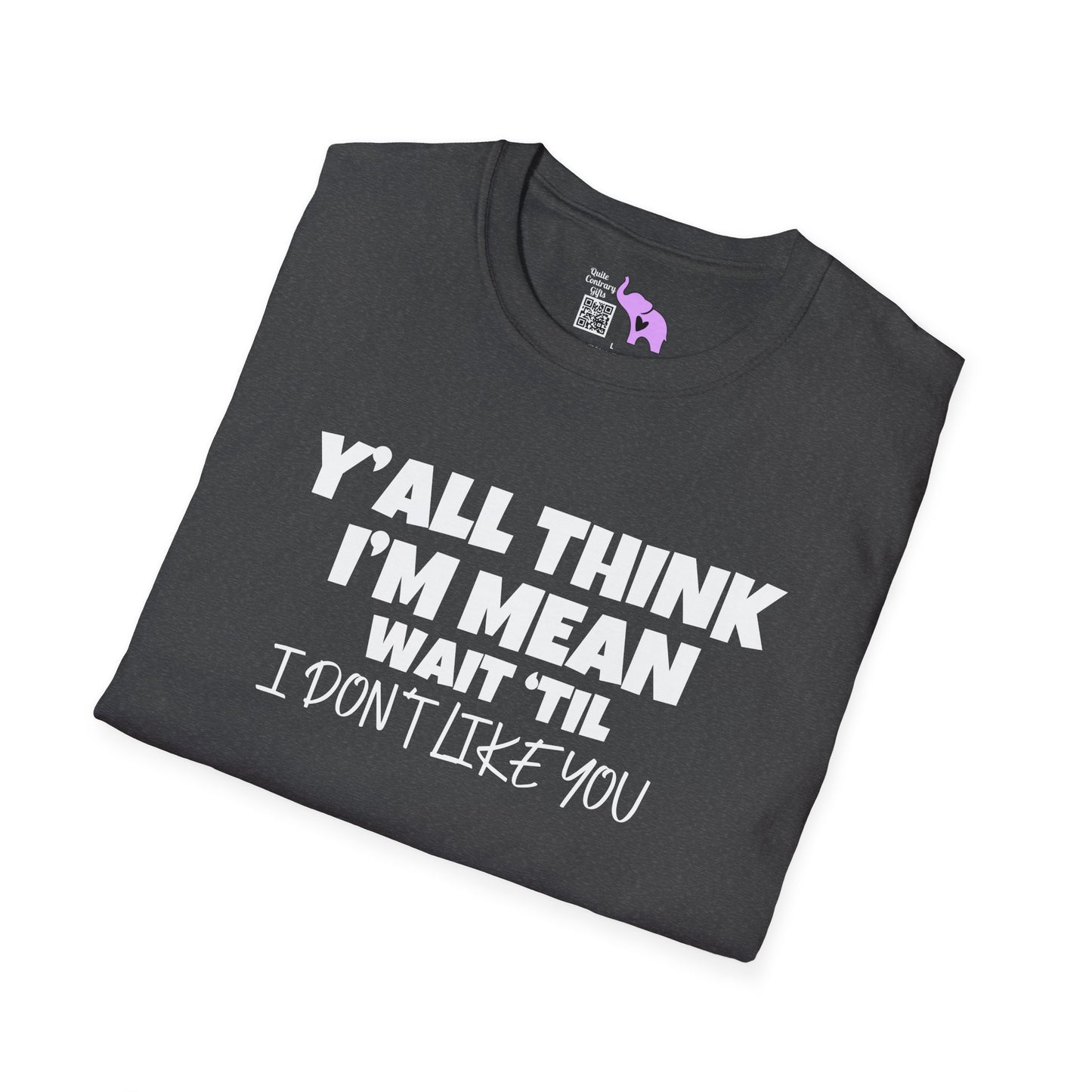 Y'all Think I'm Mean Wait 'til I Don't Like You Adult T-shirt