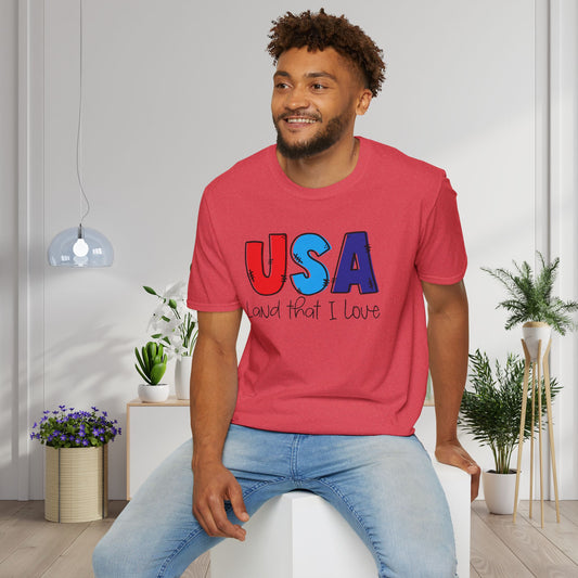 USA Land That I Love Adult T-shirt