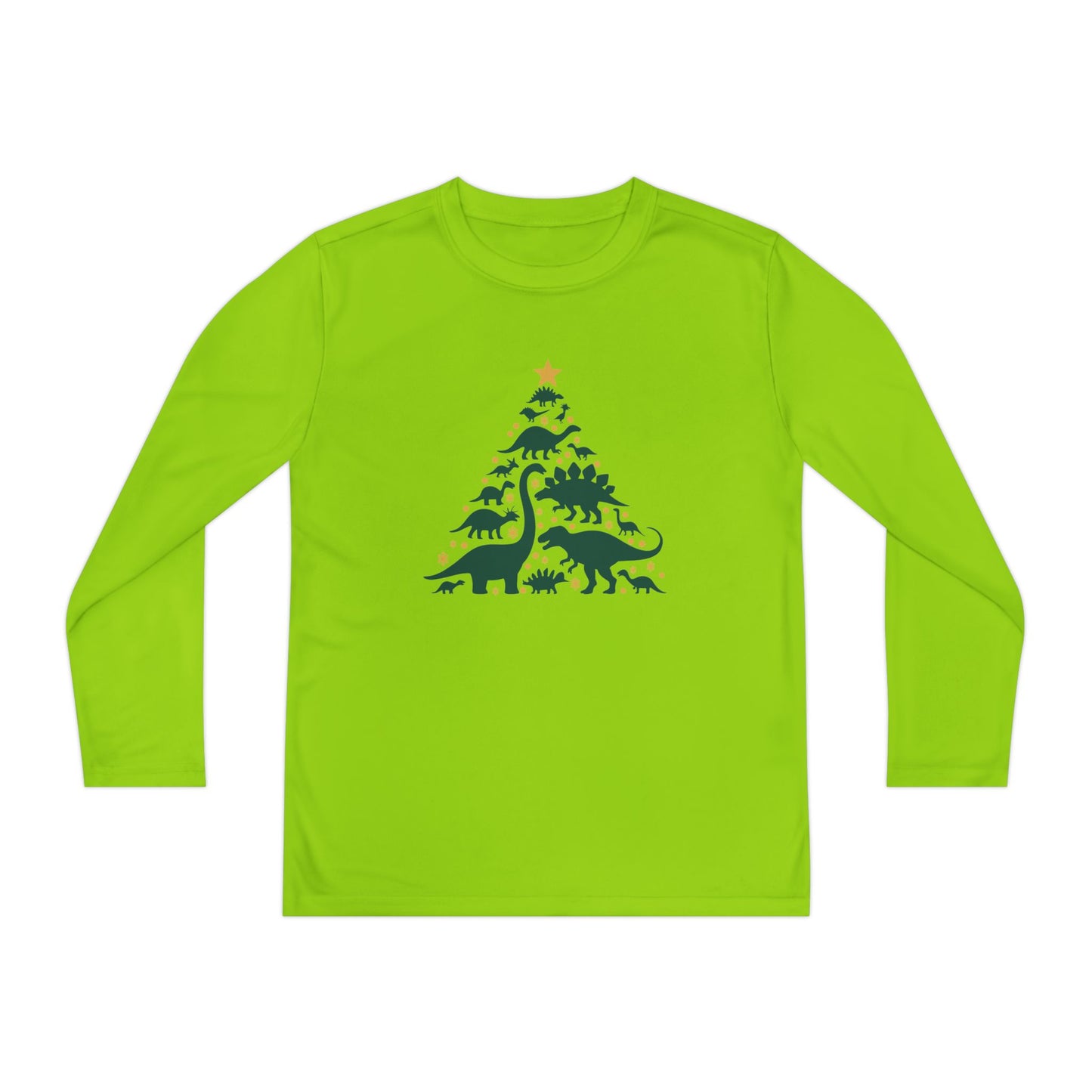 Dinosaur Christmas Tree Youth Long Sleeve Tee