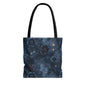 Black Roses & Vines Forget-Me-Nots Canvas Tote Bag