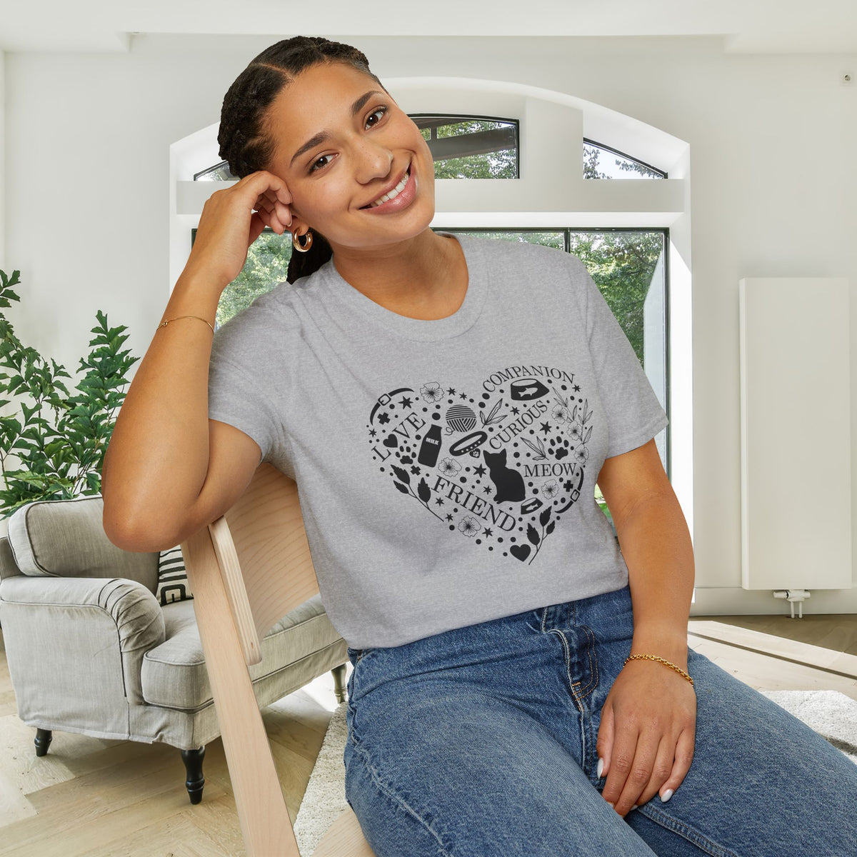 Cats Fill My Heart Adult T-shirt