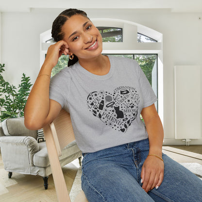 Cats Fill My Heart Adult T-shirt