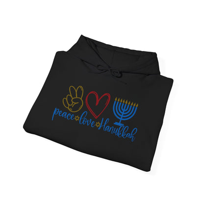 Peace Love Hanukkah Adult Heavy Blend™ Hooded Sweatshirt