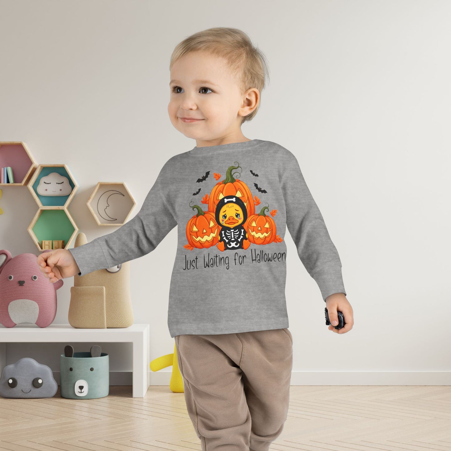 Just Waiting for Halloween Toddler Long Sleeve Tee