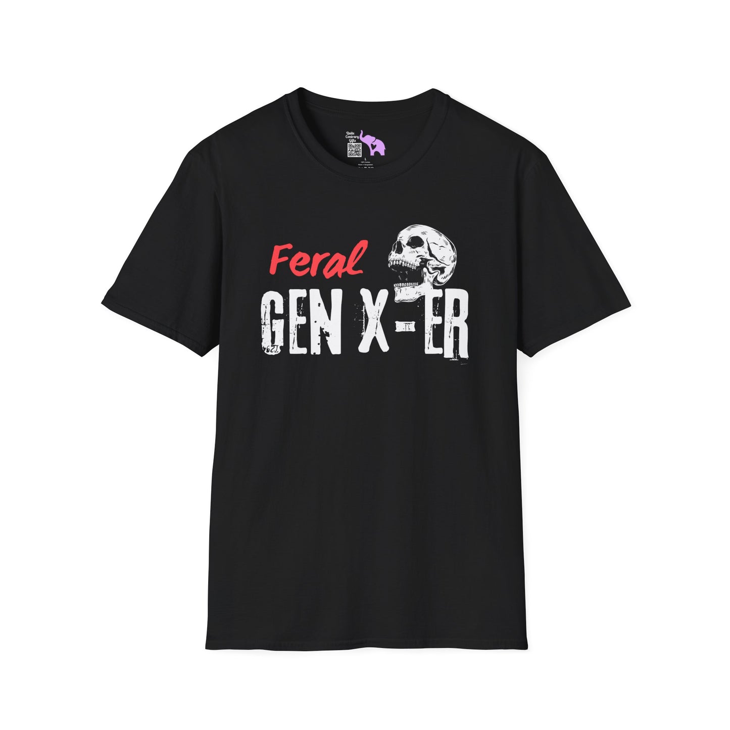 Feral GenXer w/Skull Adult T-shirt