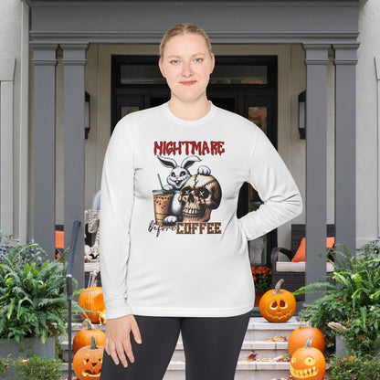 Nightmare Before Coffee (Voodoo Bunny w/Skull) Adult Long Sleeve Tee
