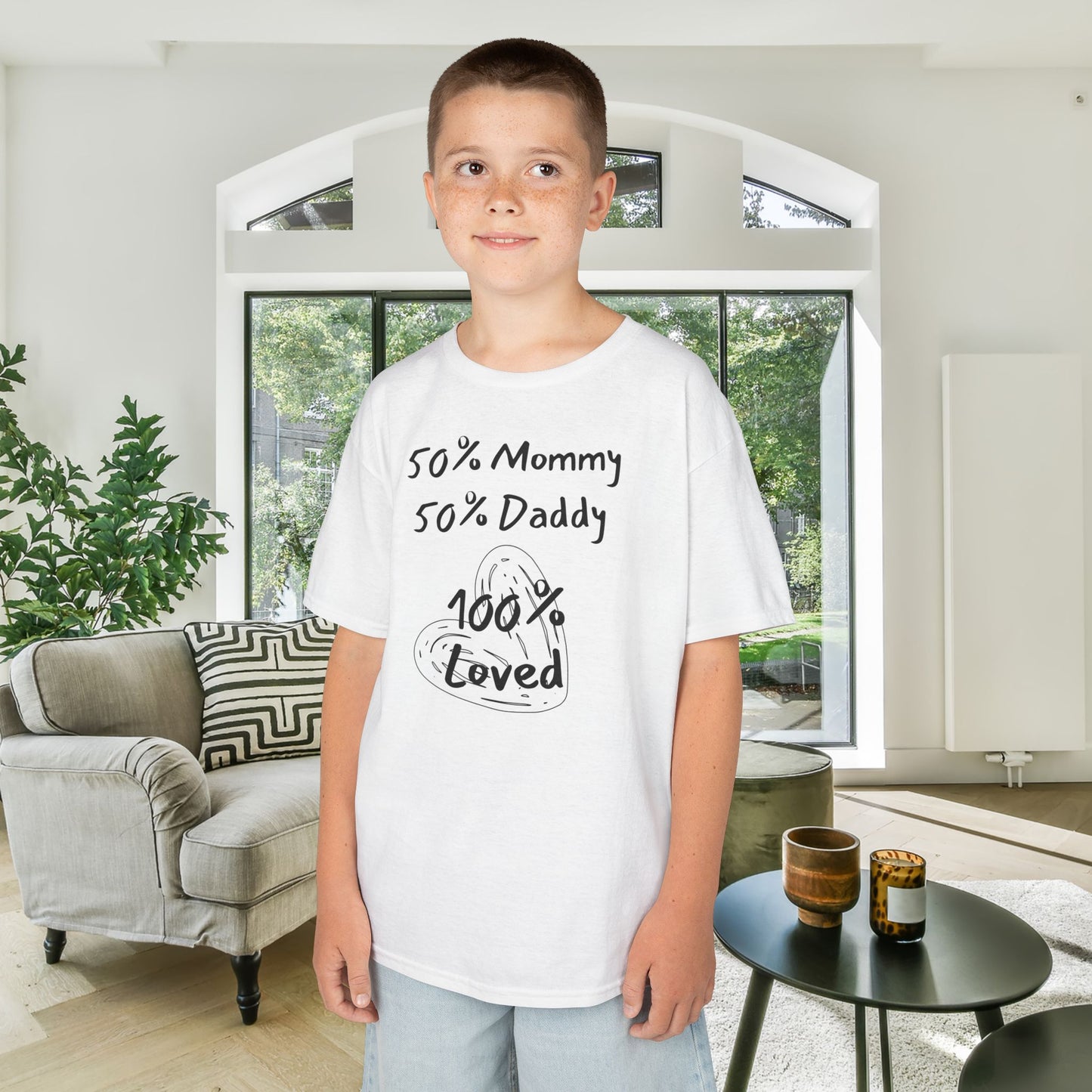 50% Mommy 50% Daddy 100% Loved Kids Heavy Cotton™ Tee