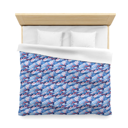 Azure Kumo Flow Microfiber Duvet Cover