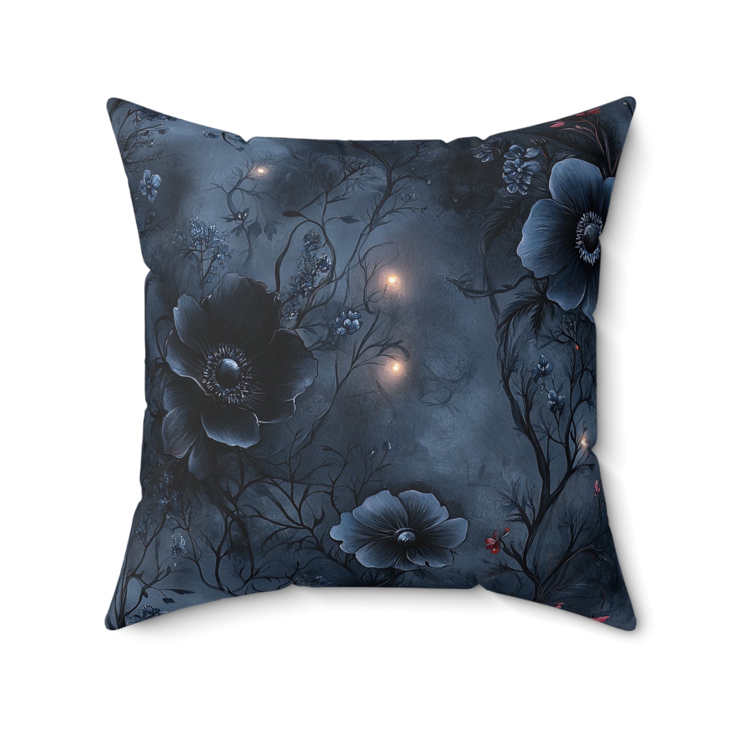 Black Roses & Vines Throw Pillow