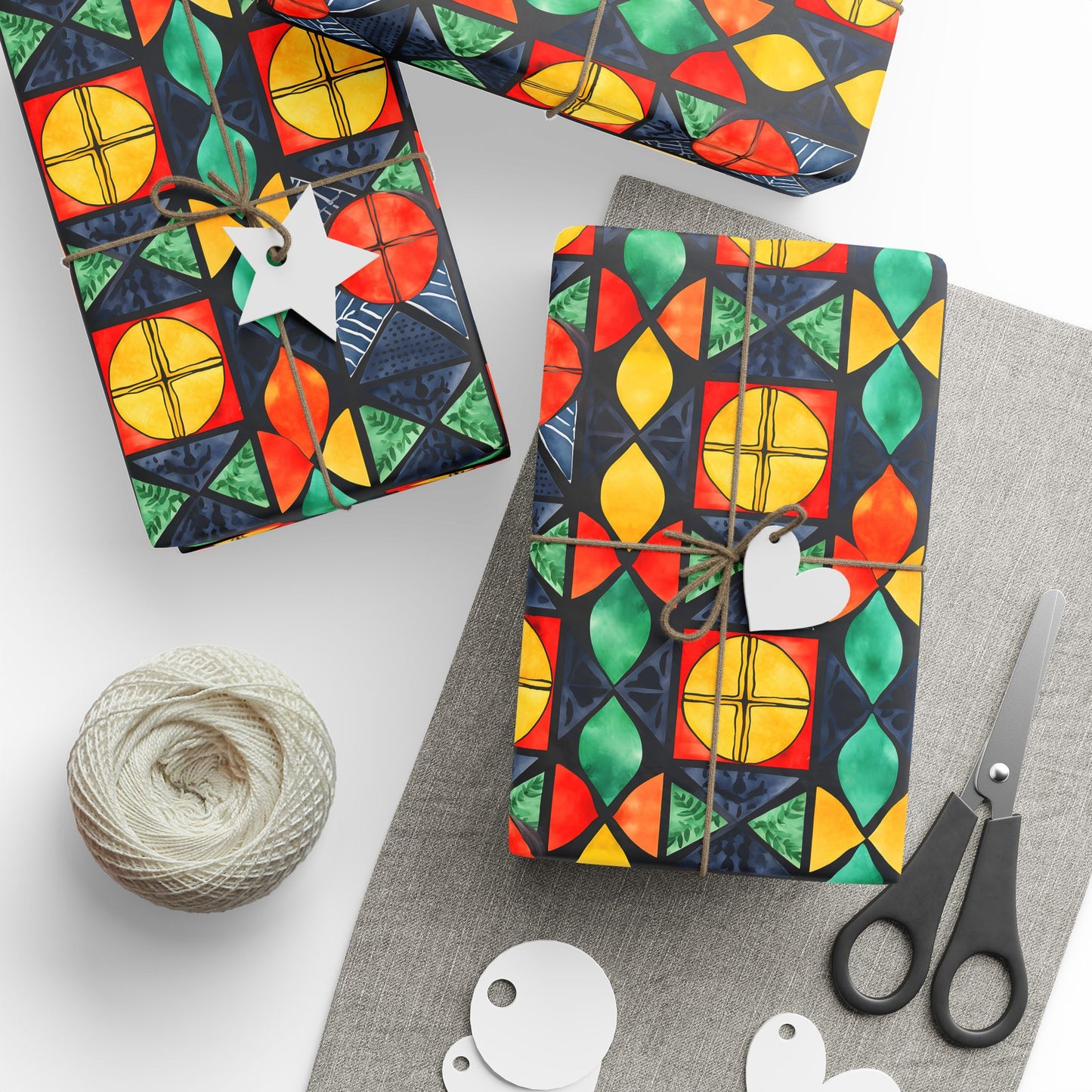 Candlelight Burst Kwanzaa Wrapping Paper