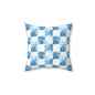 Cozy Blue Checkered Throw Pillow