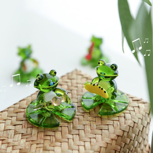 Glass Frog Figurine Decor