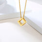 Hollowed Titanium Cube Necklace Gold/Silver/Black/Grey