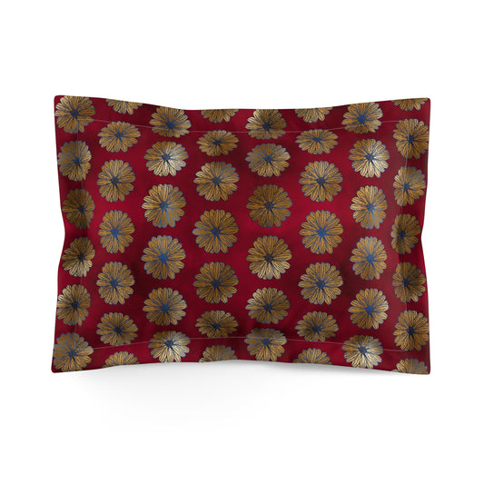 Majestic Crimson Daisies Pillow Sham