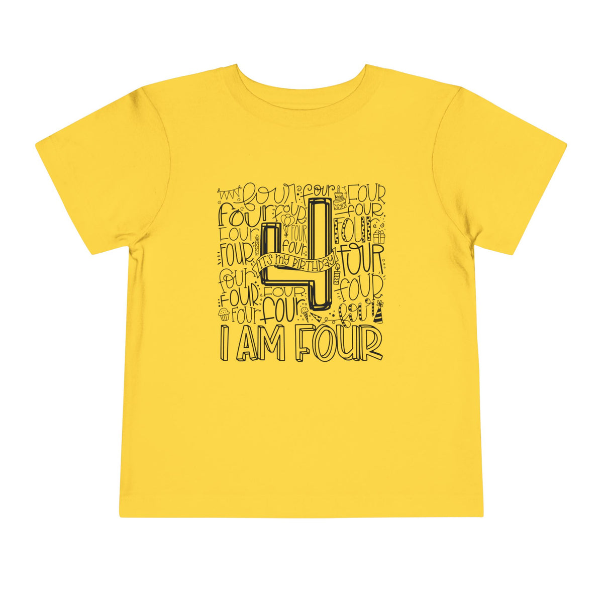 I Am Four Typography Toddler Tee