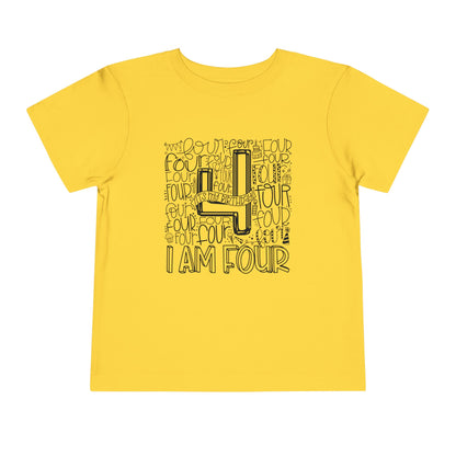 I Am Four Typography Toddler Tee