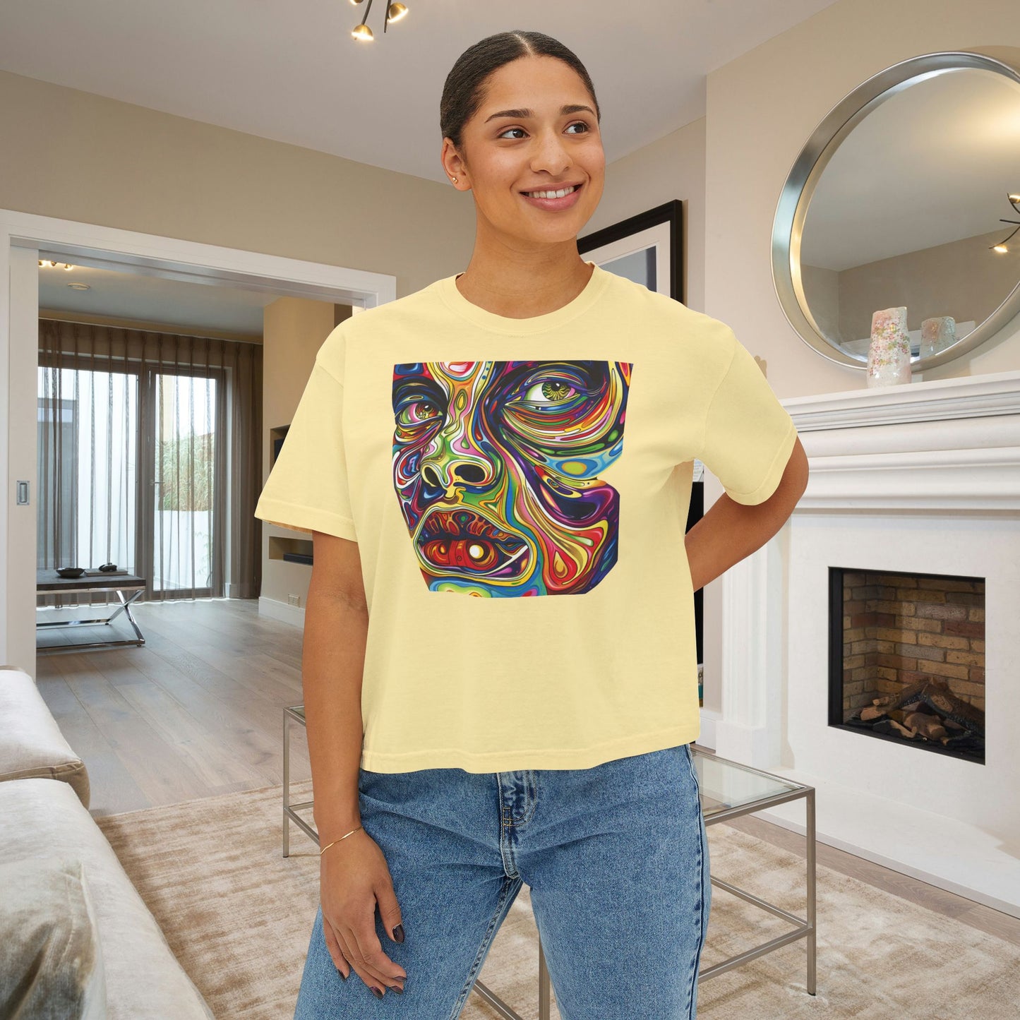 Psychedelic Portrait Women's Boxy Tee