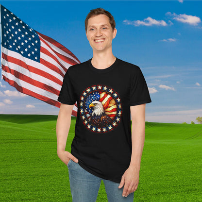 Stained Glass Eagle Adult T-shirt