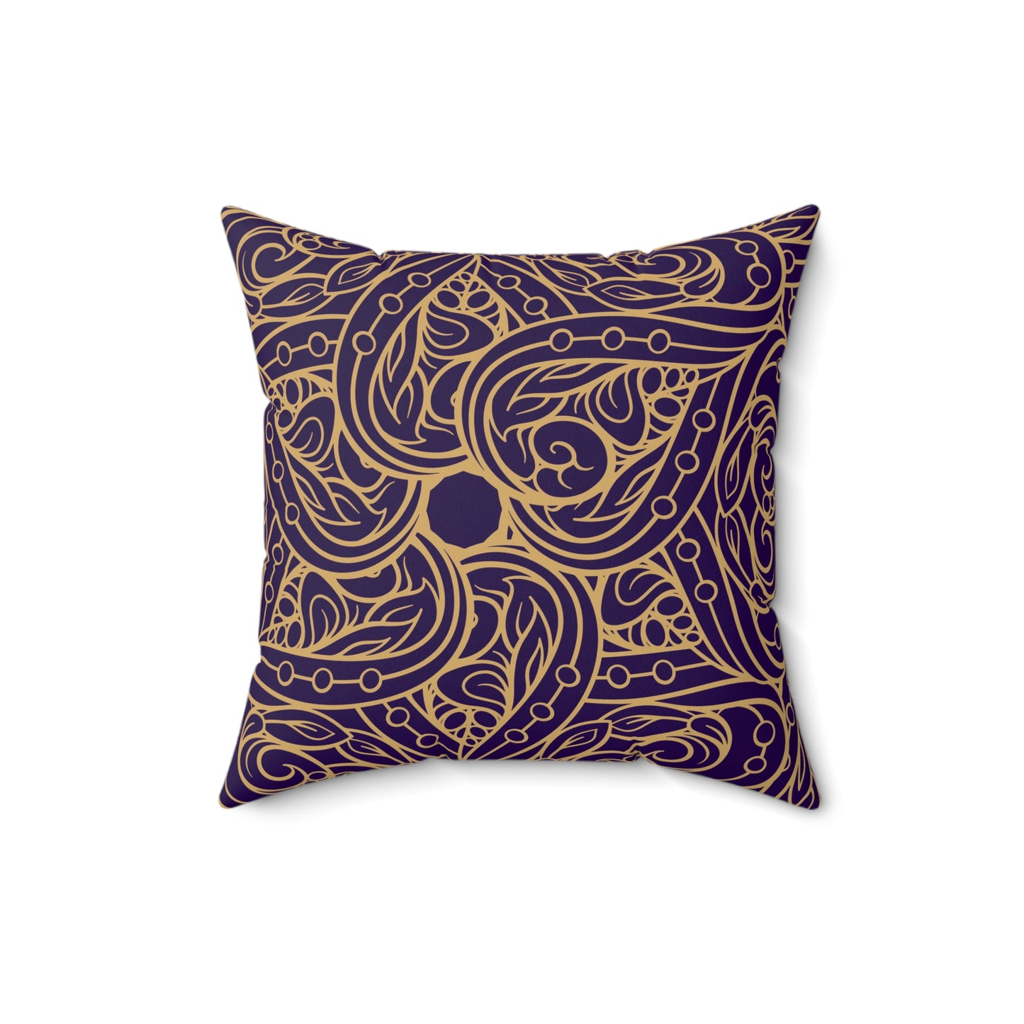 Oriental Purple/Gold Floral Throw Pillow
