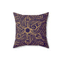 Oriental Purple/Gold Floral Throw Pillow