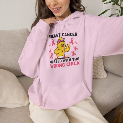 Breast Cancer Messed With The Wrong Chick Heavy Blend™ Hooded Sweatshirt