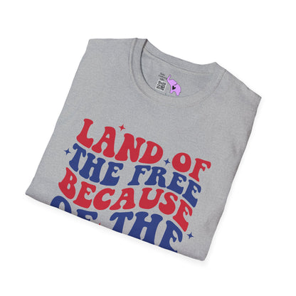 Land of the Free Because of the Brave Adult T-shirt