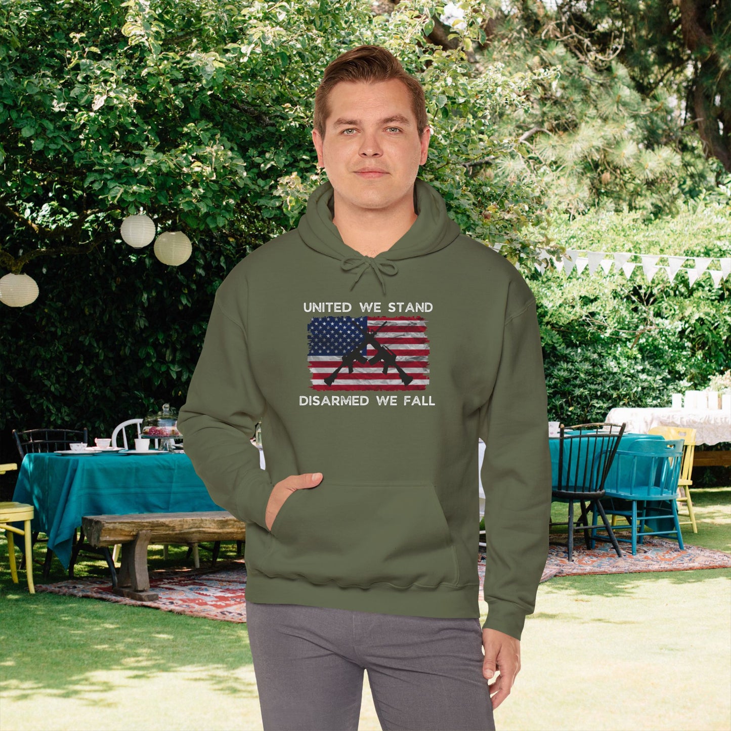 United We Stand Disarmed We Fall Heavy Blend™ Hooded Sweatshirt