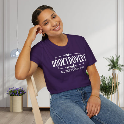 Booktrovert Mode All Day Every Day Adult T-shirt