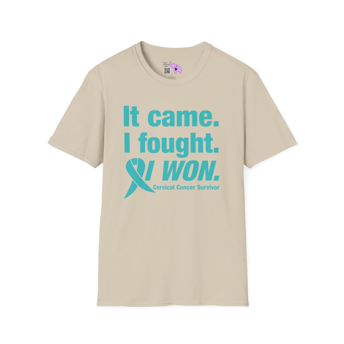 It Came I Fought I Won Cervical Cancer Survivor Adult T-shirt
