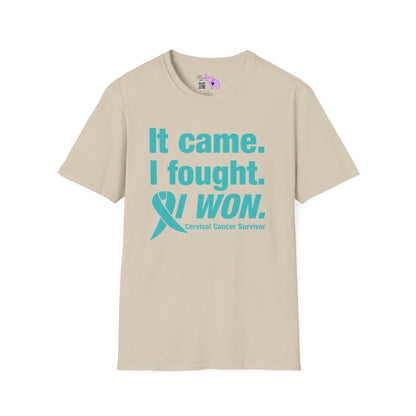 It Came I Fought I Won Cervical Cancer Survivor Adult T-shirt