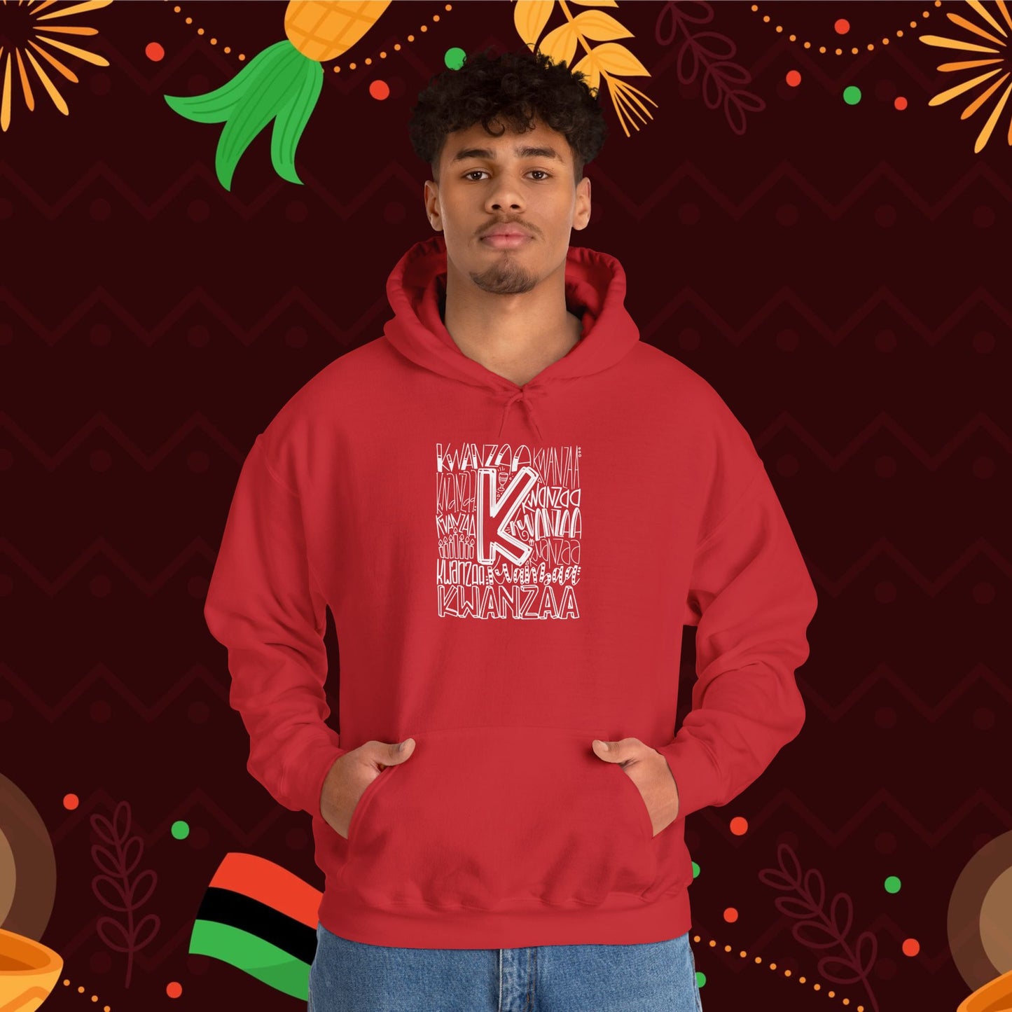 Kwanzaa Wordcloud Adult Heavy Blend™ Hoodie