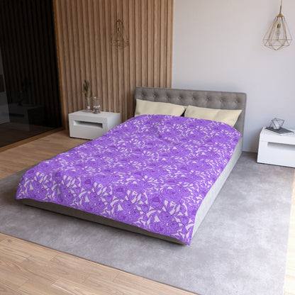 Lavender Peony Symphony Microfiber Duvet Cover