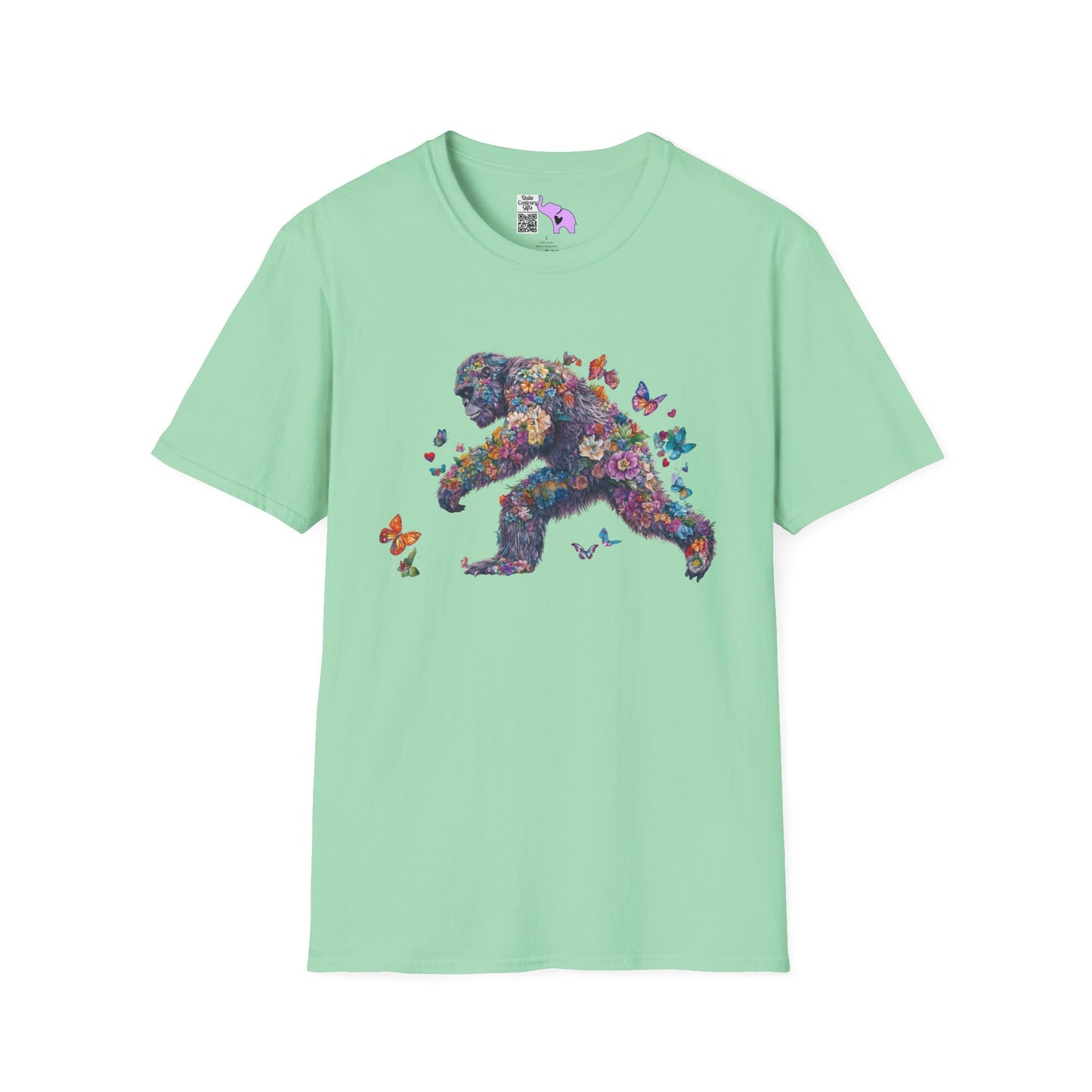 Flowers & Butterflies Bigfoot Adult T-shirt